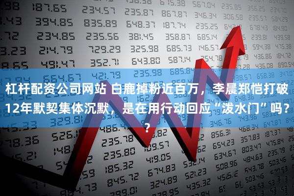 杠杆配资公司网站 白鹿掉粉近百万，李晨郑恺打破12年默契集体沉默，是在用行动回应“泼水门”吗？